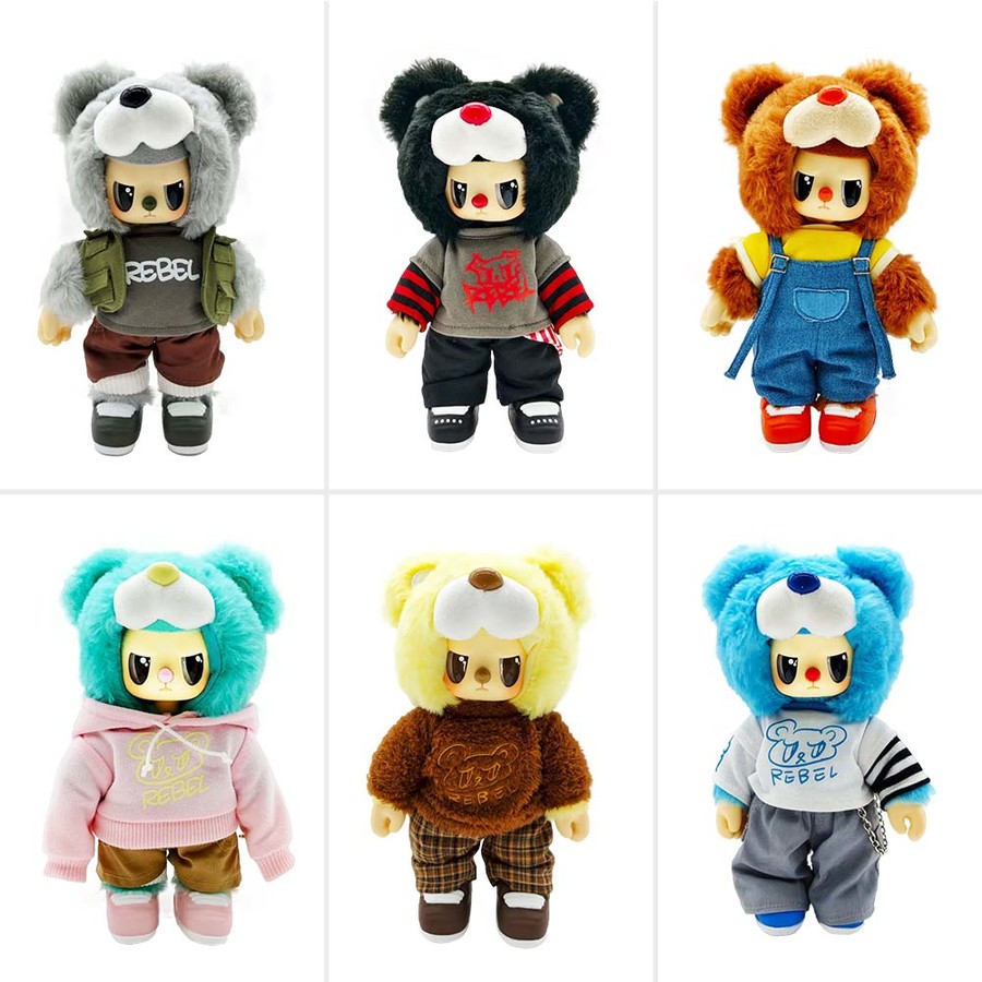Rebel Bear Street Movable Series Mystery Collectible Plush 17.5cm - Assorted