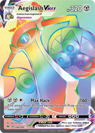 Aegislash VMAX (Secret) Vivid Voltage Secret Rare 190/185 POKEMON