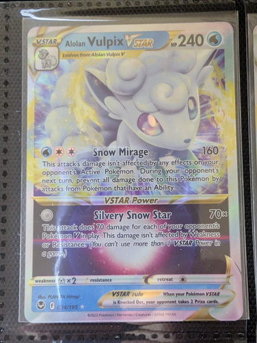 Alolan Vulpix Vstar 034/195 - Silver Tempest Pokemon TCG Near Mint!