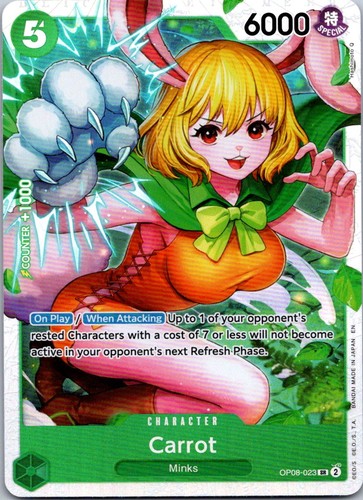 Carrot (023) OP08-023 Super Rare Two Legends One Piece Foil Near Mint