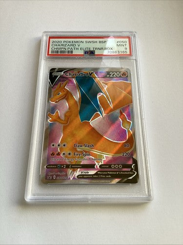 Charizard V PSA 9 Champion's Path Elite Trainer Box Promo SWSH050