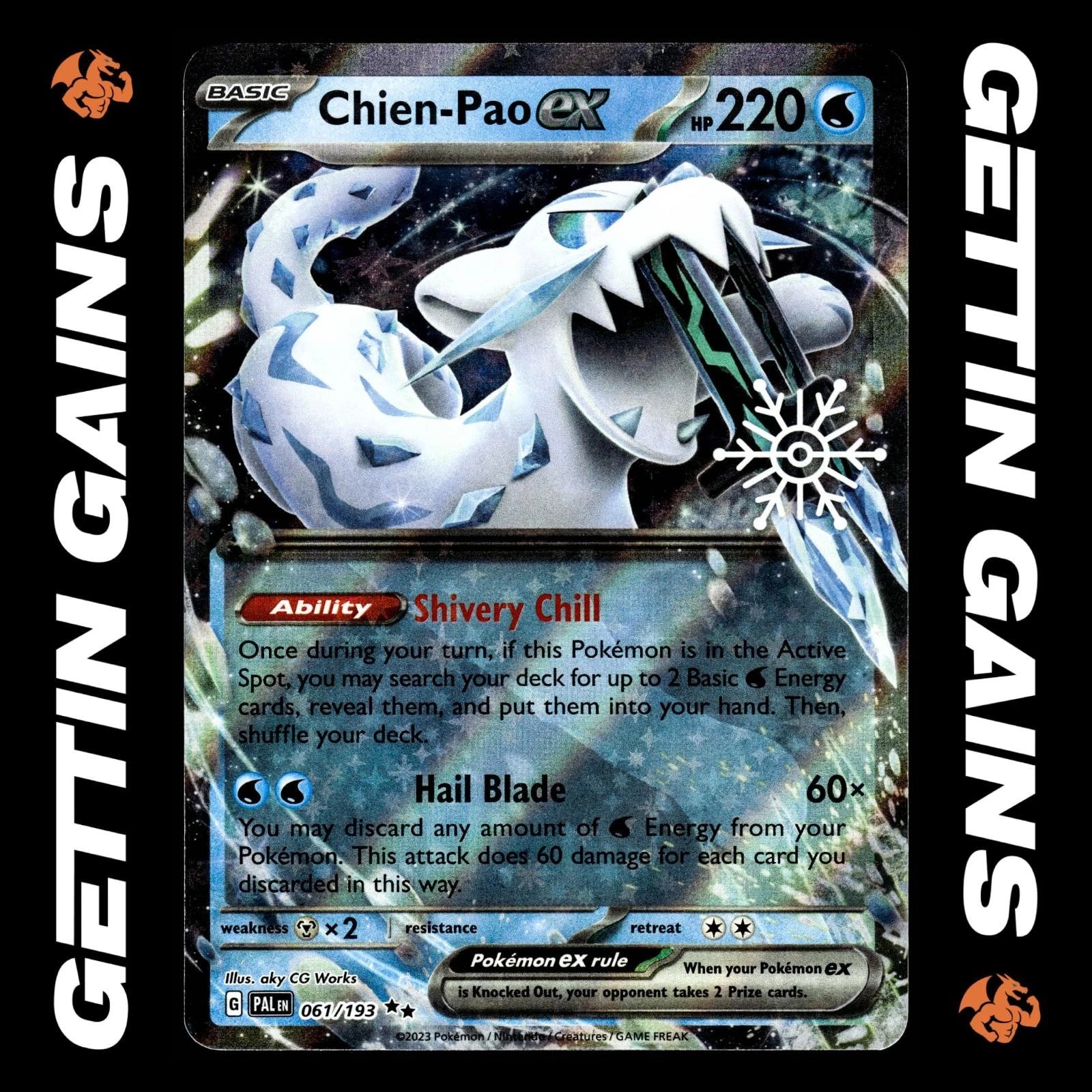 Chien-Pao ex - 061/193 - Double Rare - Snowflake Stamped - Pokemon Card - NM/M
