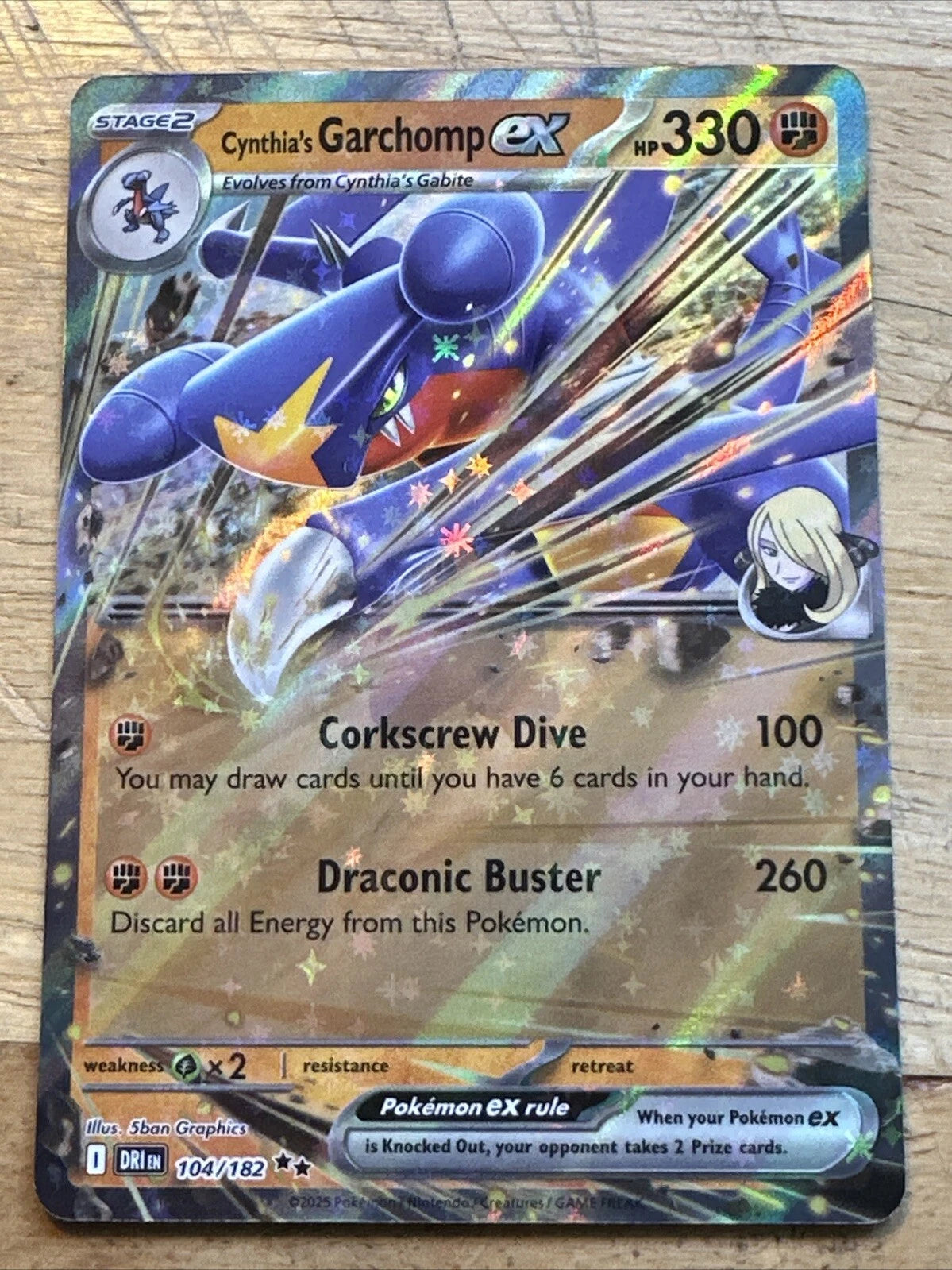 Cynthia's Garchomp ex - 104/182 - Ultra Rare - Destined Rivals - NM/M - Pokemon
