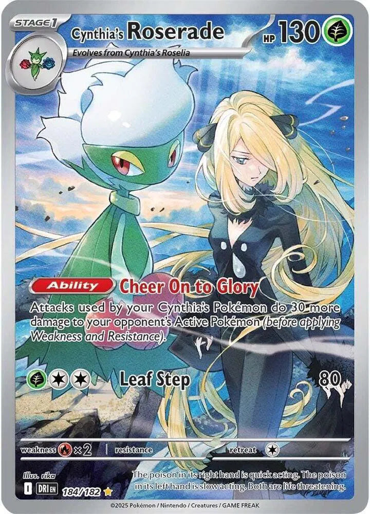 Cynthia's Roserade Destined Rivals Illustration Rare 184/182 POKEMON
