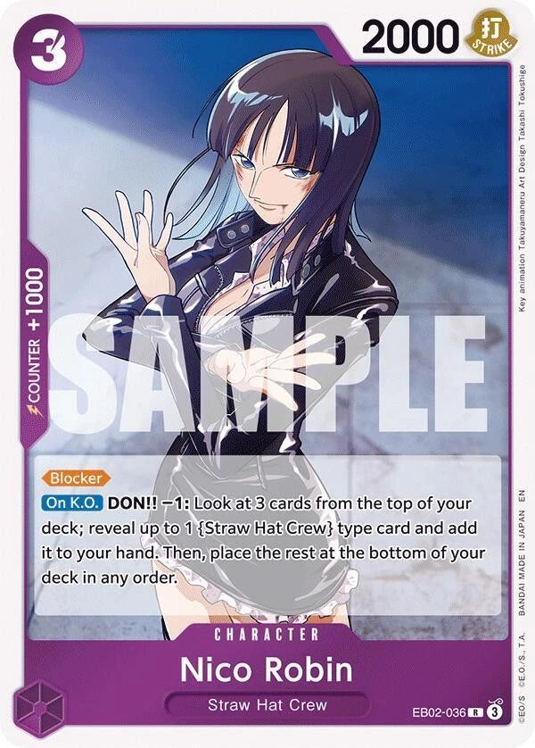 EB02-036 Nico Robin English R One Piece TCG Card Game