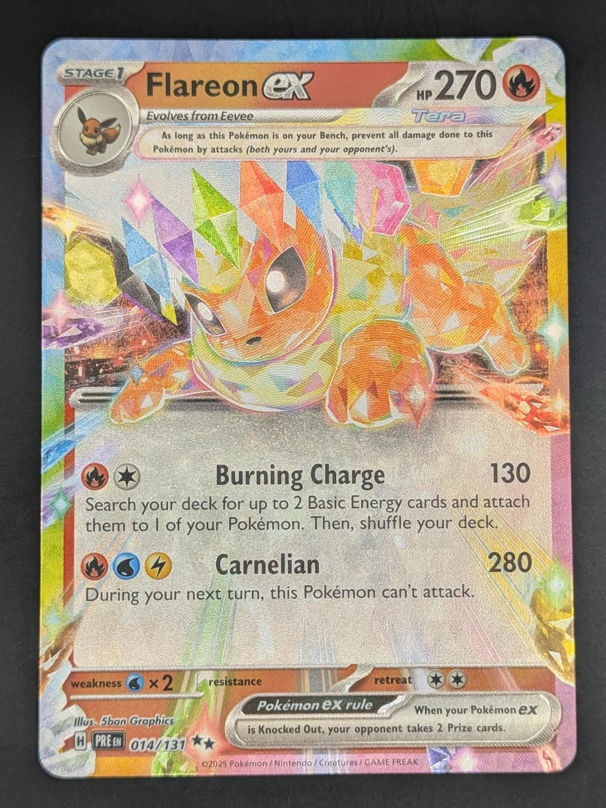 Flareon ex 014/131 Holo Near Mint Prismatic Evolutions Double Rare Pokemon