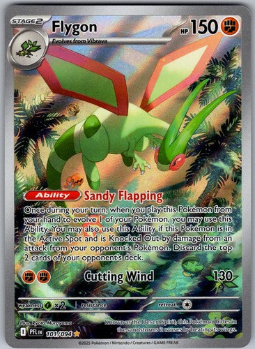Flygon 101/094 Illustration Rare Phantasmal Flames Pokemon Holo