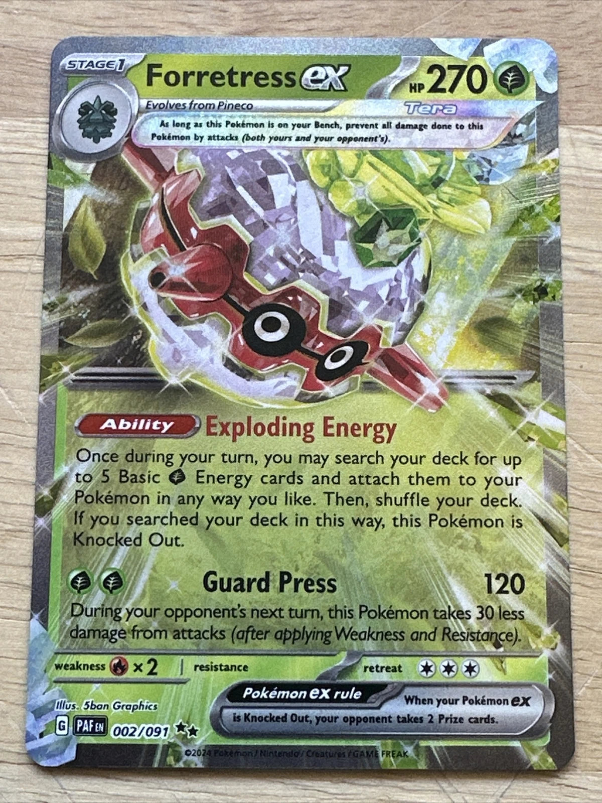 Forretress ex - 002/091 - Ultra Rare - Paldean Fates - NM/M -