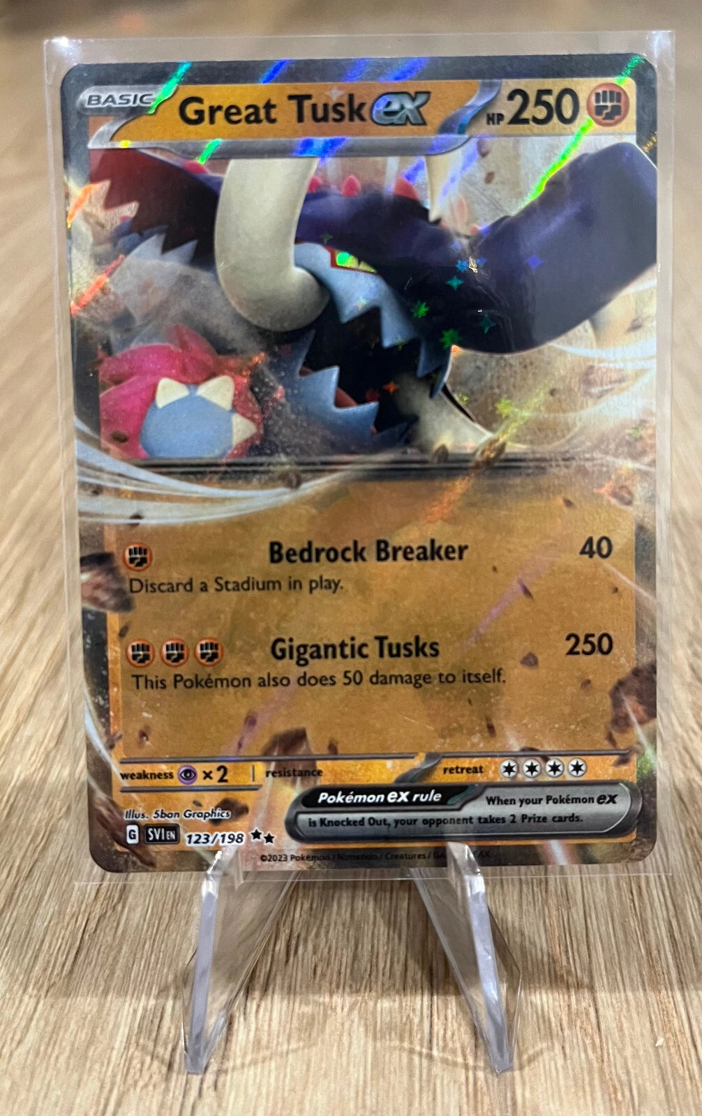Great Tusk ex Scarlet & Violet Base Set 123/198 Holo J jjb-tcg