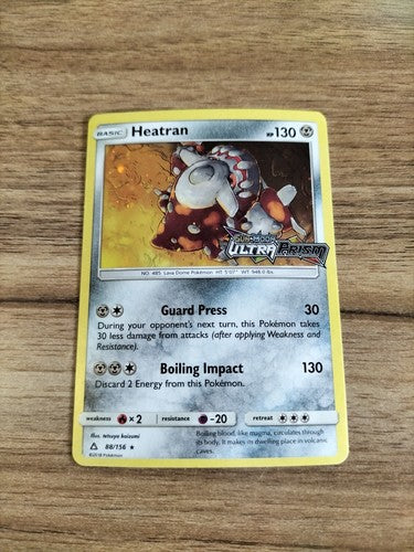 Heatran - 88/156 Pre-Release Promo - Sun & Moon Ultra Prism - Holo Pokemon Card