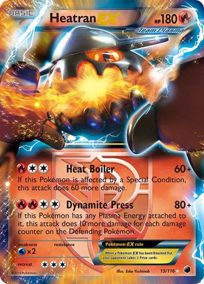 Heatran EX (Team Plasma) Plasma Freeze Ultra Rare 13 POKEMON