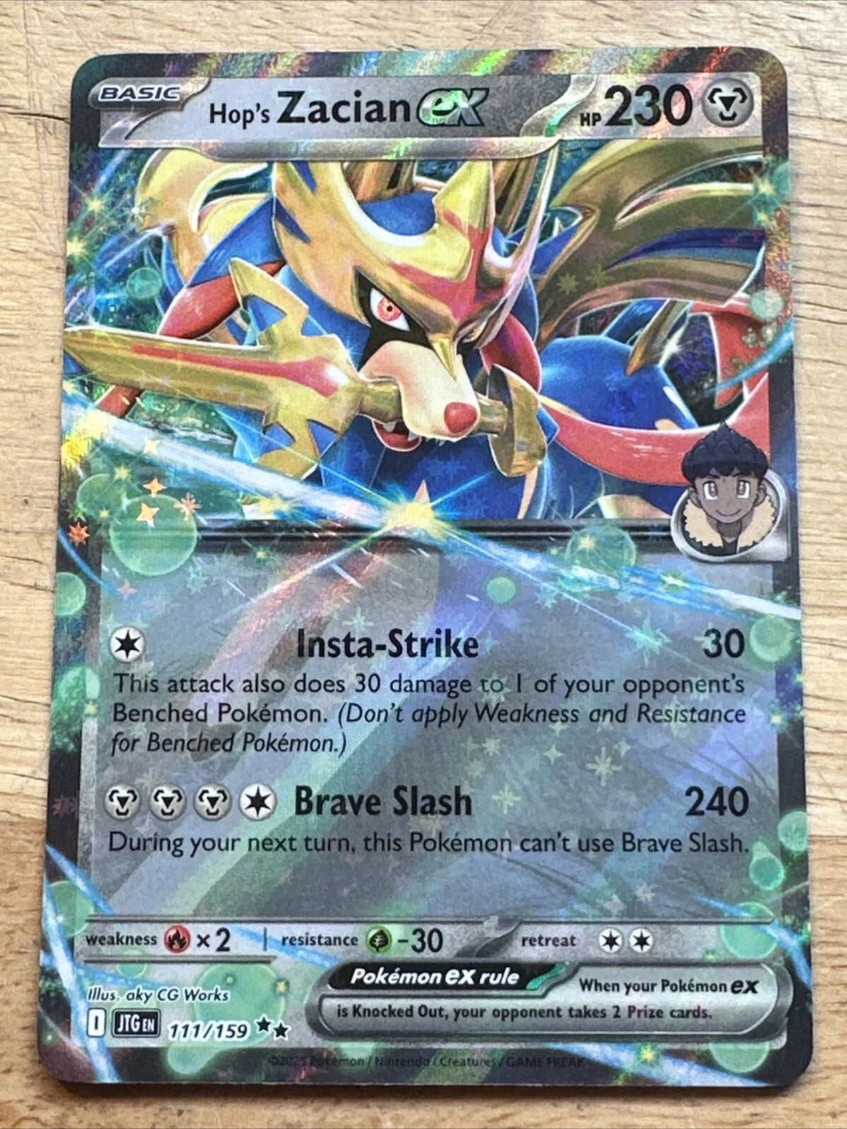 Hop's Zacian EX - 111/159 - Ultra Rare - Journey Together - NM/M - Pokemon Card