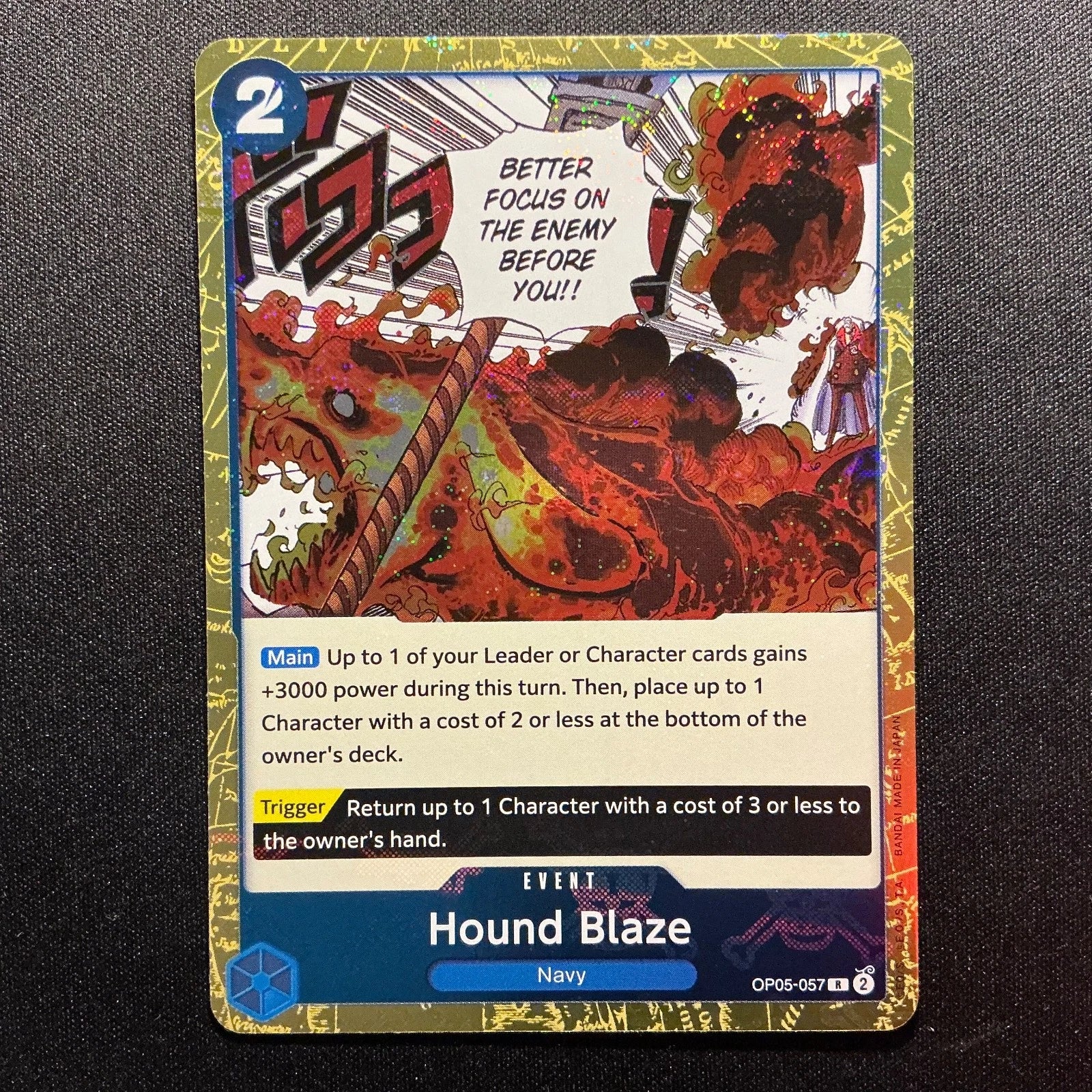 Hound Blaze (Jolly Roger Foil) R Premium Booster -The Best- OP05-057 NM English