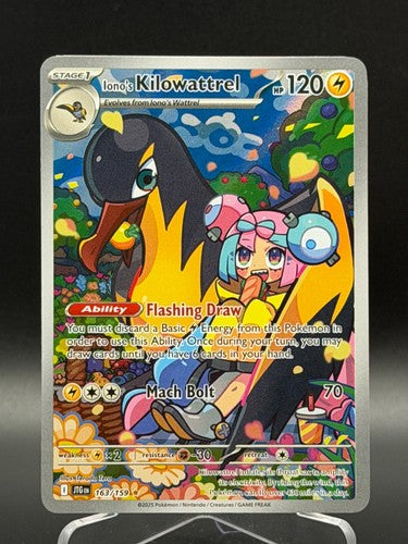 Iono's Kilowattrel 163/159 Illustration Rare Journey Together Pokemon Near Mint