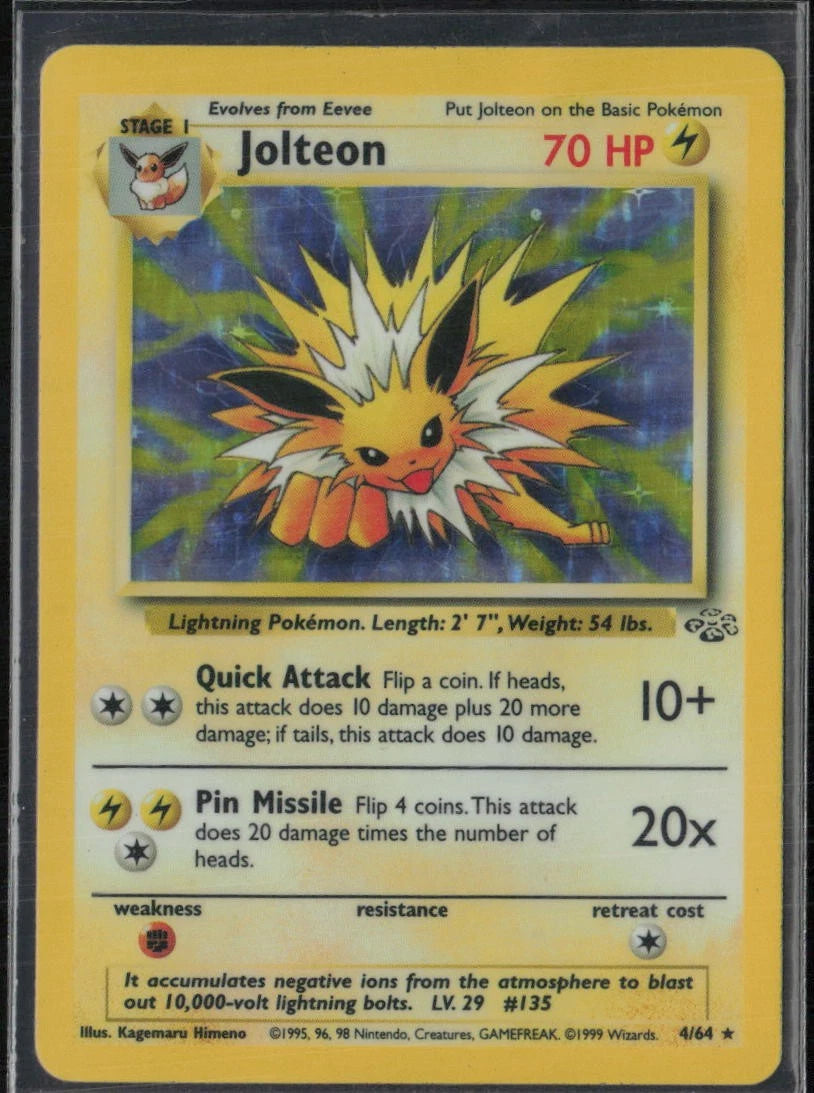 Jolteon 4/64 Holo Rare Jungle Pokemon Unlimited