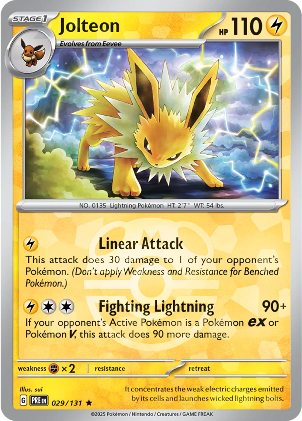 Jolteon (Master Ball Pattern) Prismatic Evolutions Rare 029/131 POKEMON