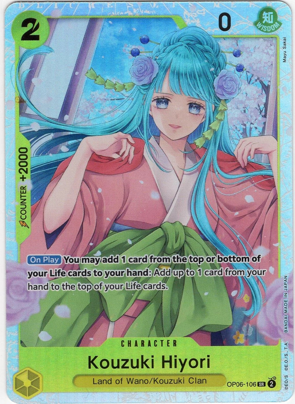 Kouzuki Hiyori OP06-106 Super Rare Wings of the Captain One Piece Foil Near Mint
