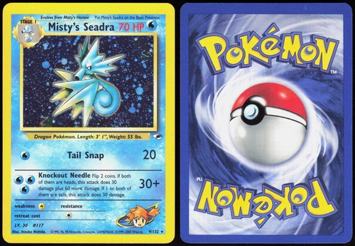 MISTY'S SEADRA 9/132 HOLO GYM HEROES POKEMON UNLIMITED HOLO