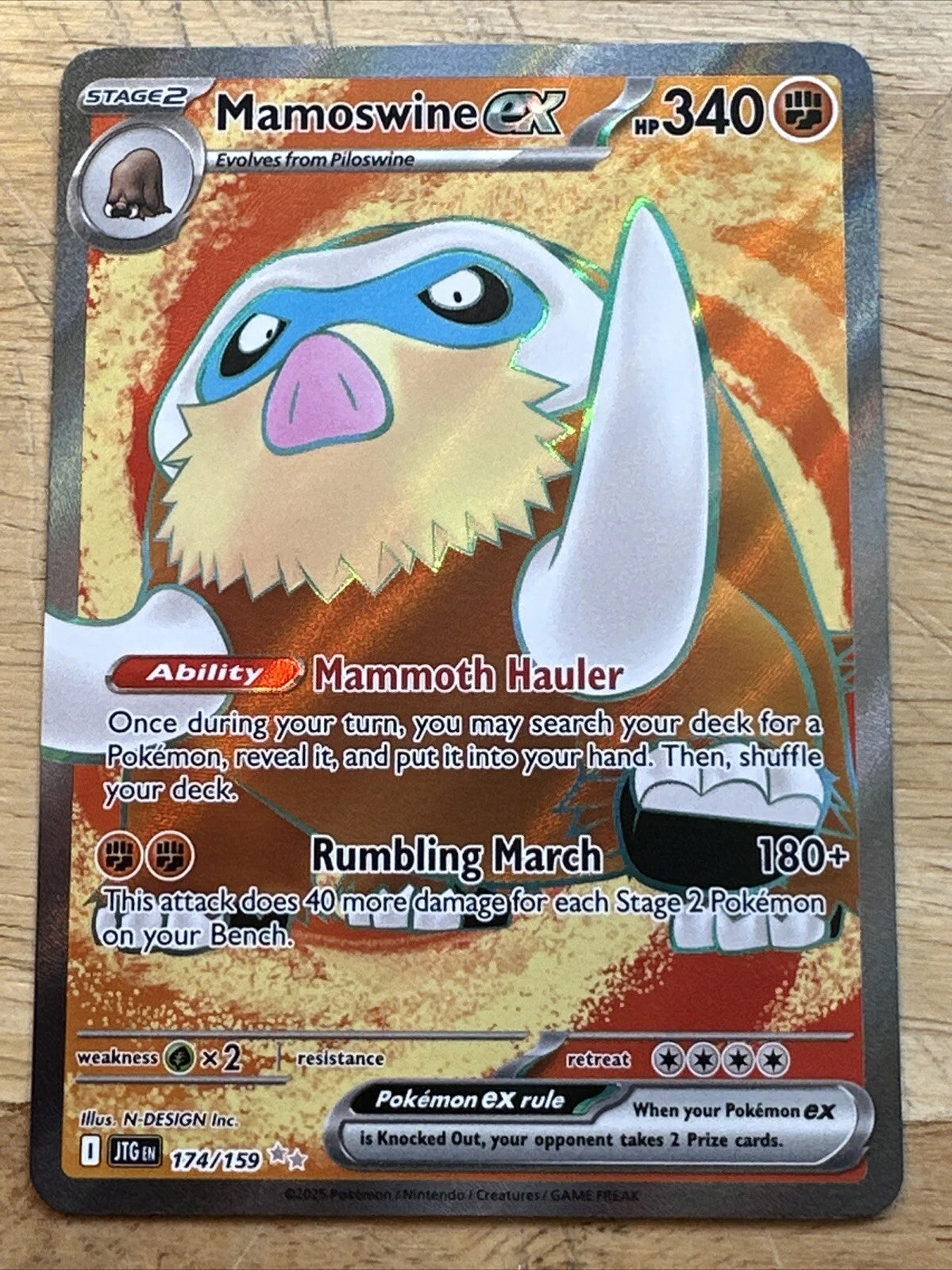 Mamoswine EX - 174/159 - Ultra Rare - Journey Together - NM/M - Pokemon Card
