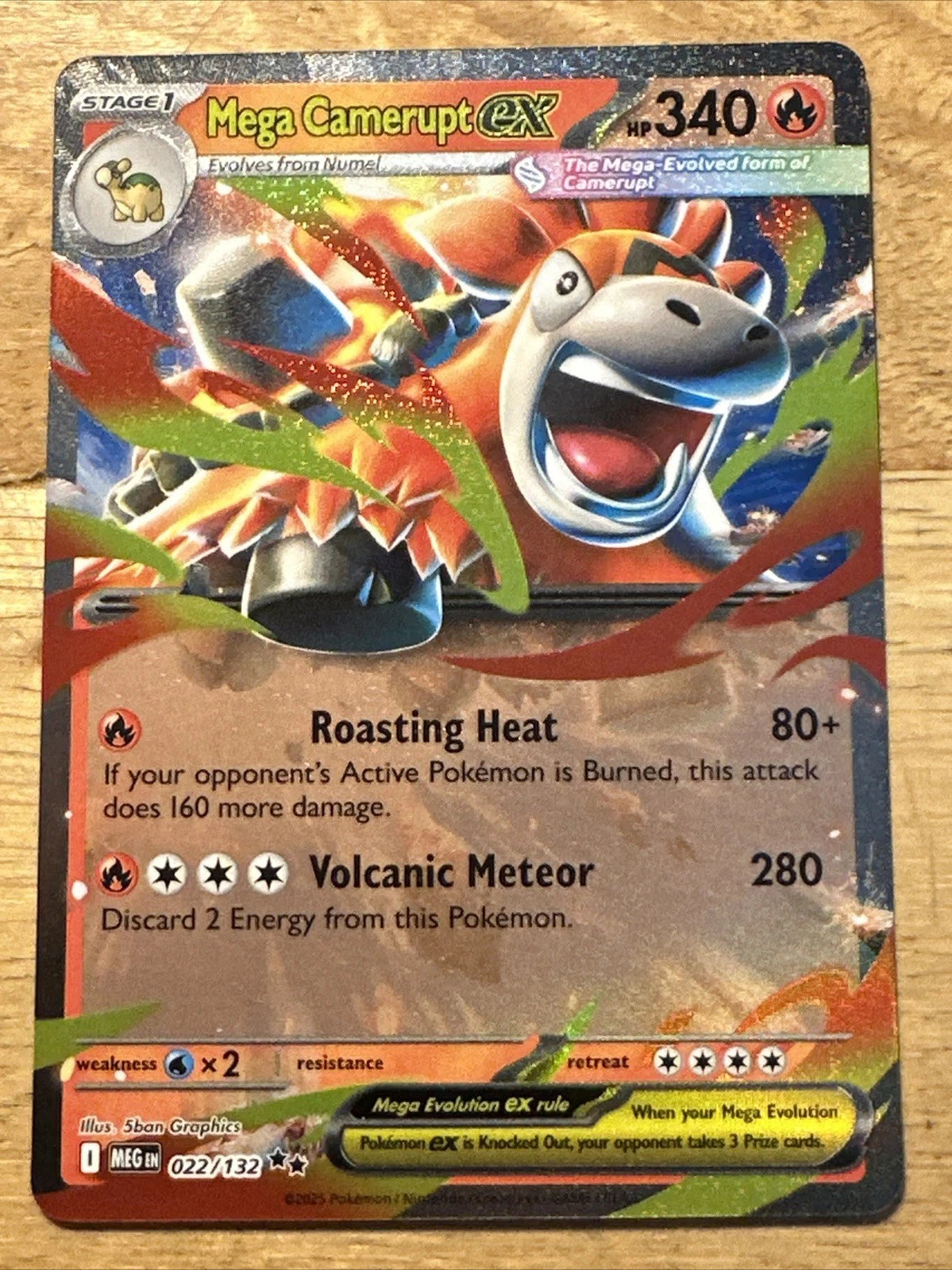 Mega Camerupt ex - 022/132 - Ultra Rare - Mega Evolution - NM/M - Pokemon Card