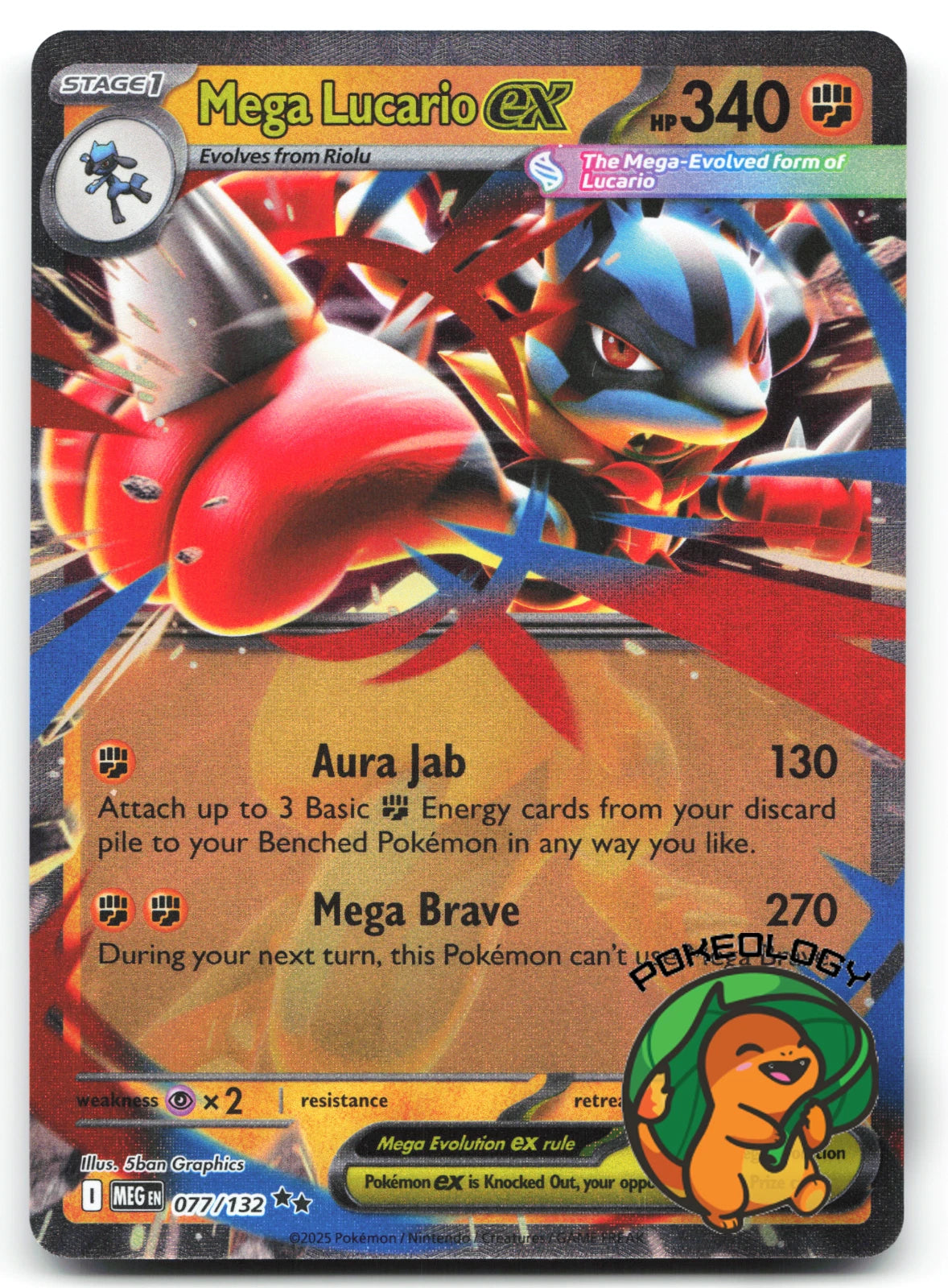 Mega Lucario EX | 077/132 | NEAR MINT | Mega Evolution | Pokemon Card