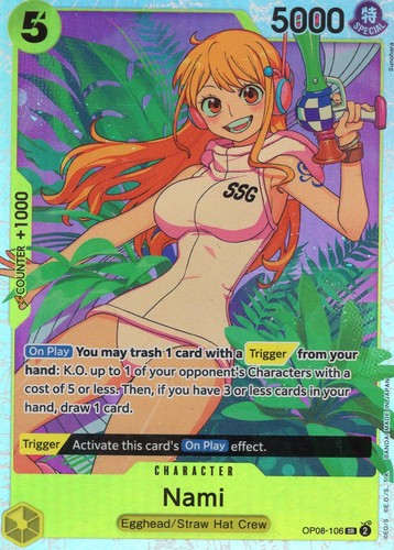 Nami OP08-106 Super Rare Two Legends One Piece Foil Near Mint