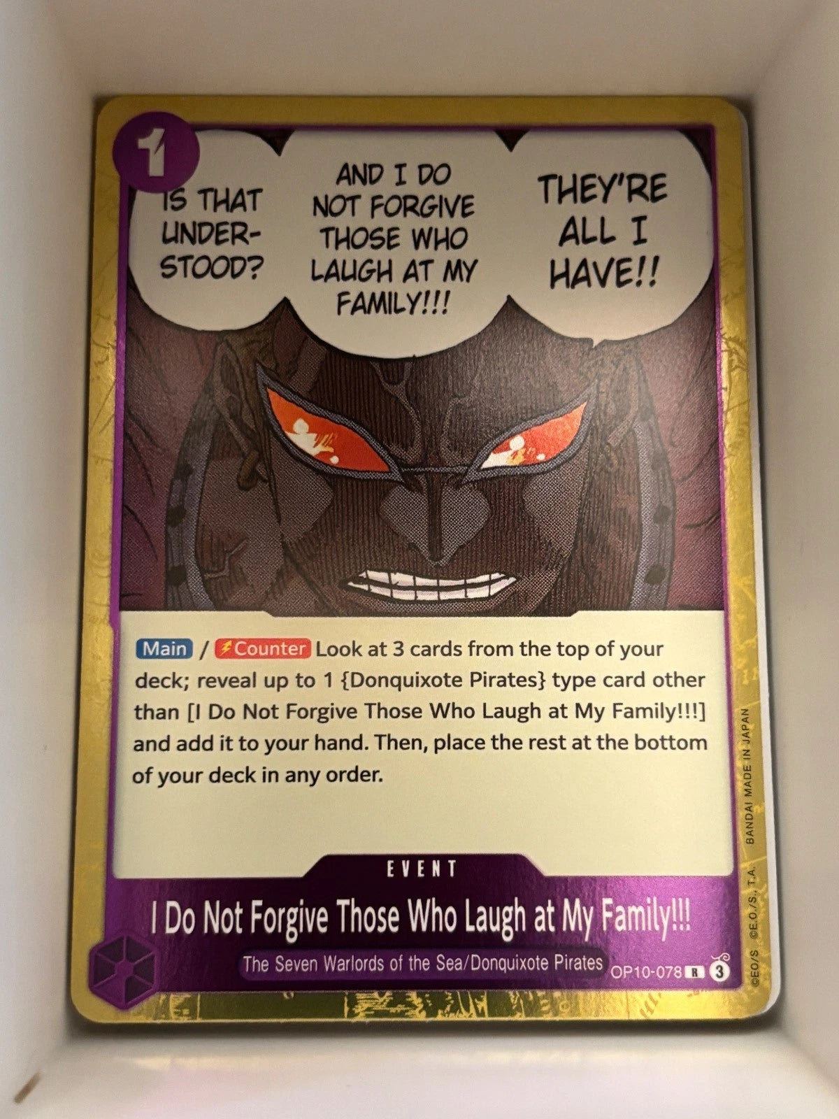 OP10-078 I Do Not Forgive Those Who Laugh at My Family!!! English One Piece TCG