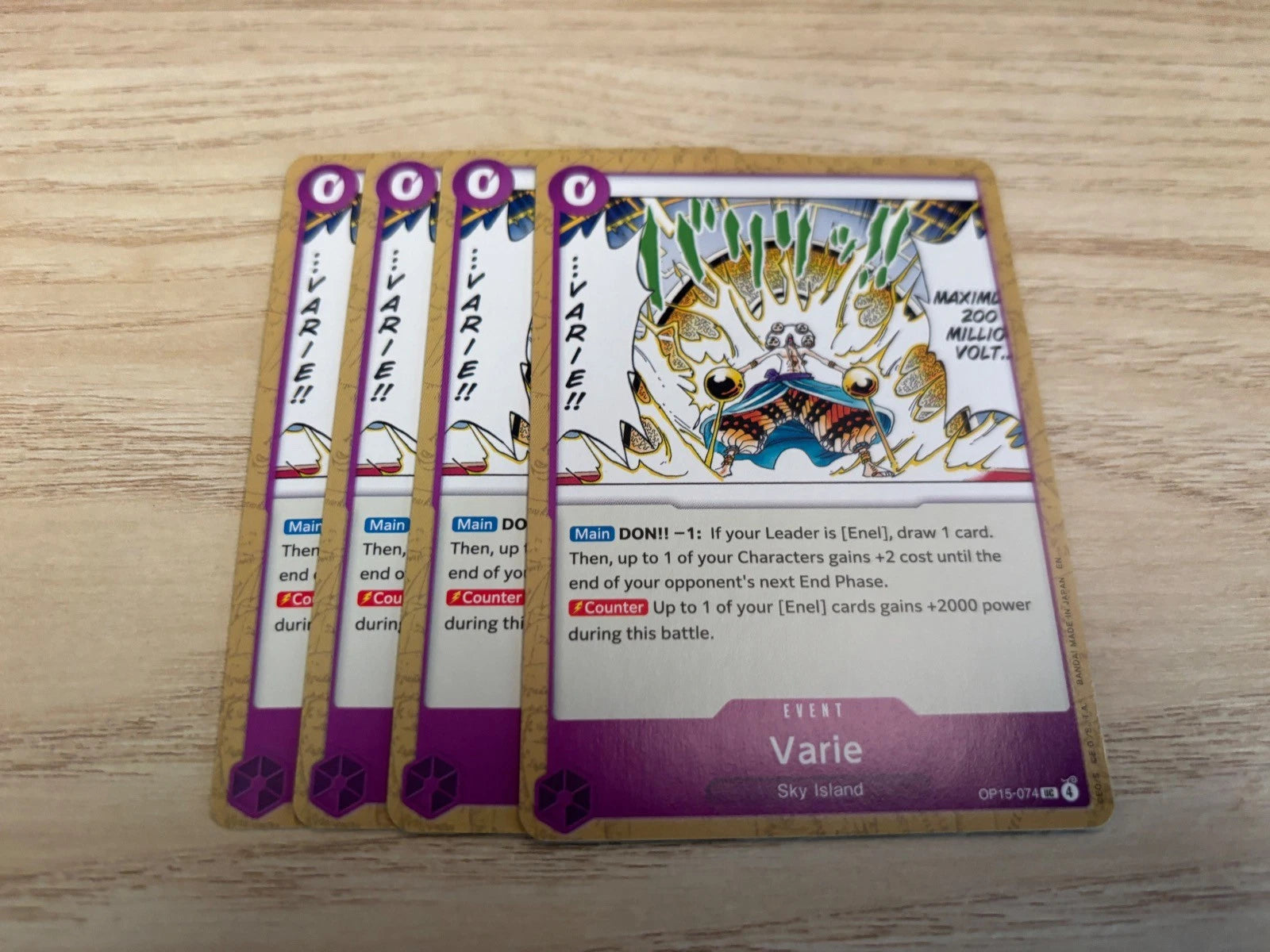 OP15-074 Playset 4 x Varie English UC One Piece TCG Card Game