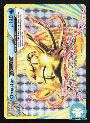 Omastar BREAK 19/124 BREAK Rare Fates Collide Pokemon Holo