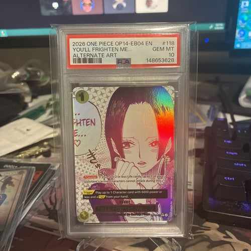 One Piece OP14-118 You’ll Frighten Me Alternate Art PSA 10