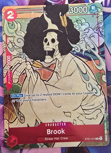 One Piece TCG Brook English Version 1st Anniversary Set ST01-011 Promo Card NM