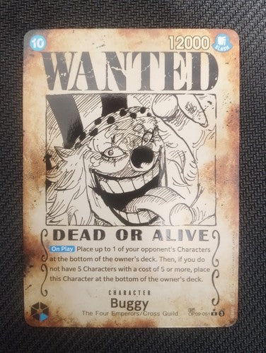 One Piece TCG Buggy OP09-051 SP Wanted Poster Alt Art - English