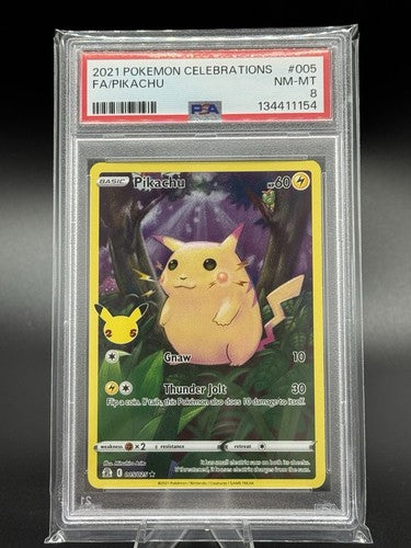 PSA 8 Pikachu - 005/025 - Celebrations 25th Anniversary - Full Art - Pokemon TCG