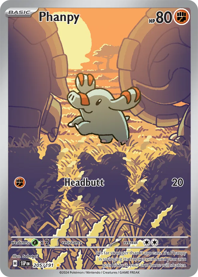 Phanpy Surging Sparks Illustration Rare 205/191 POKEMON