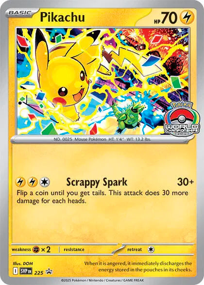 Pikachu (World Championship 2025) Scarlet & Violet Promo Promo 225