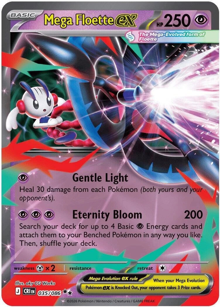Pokemon TCG - [CRI 035/086] - Mega Floette ex NM - ME04: Chaos Rising