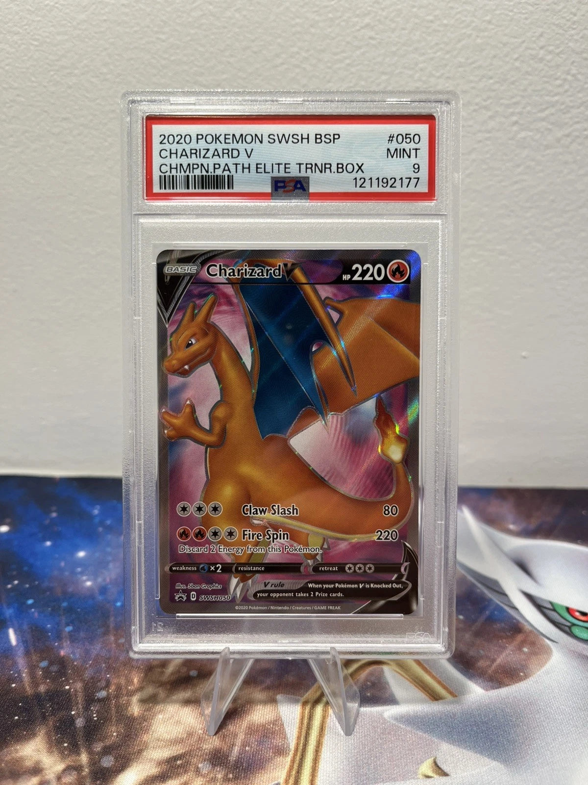 Pokémon TCG 2020 Champion Path ETB Promo Charizard V SWSH050 PSA 9 EN