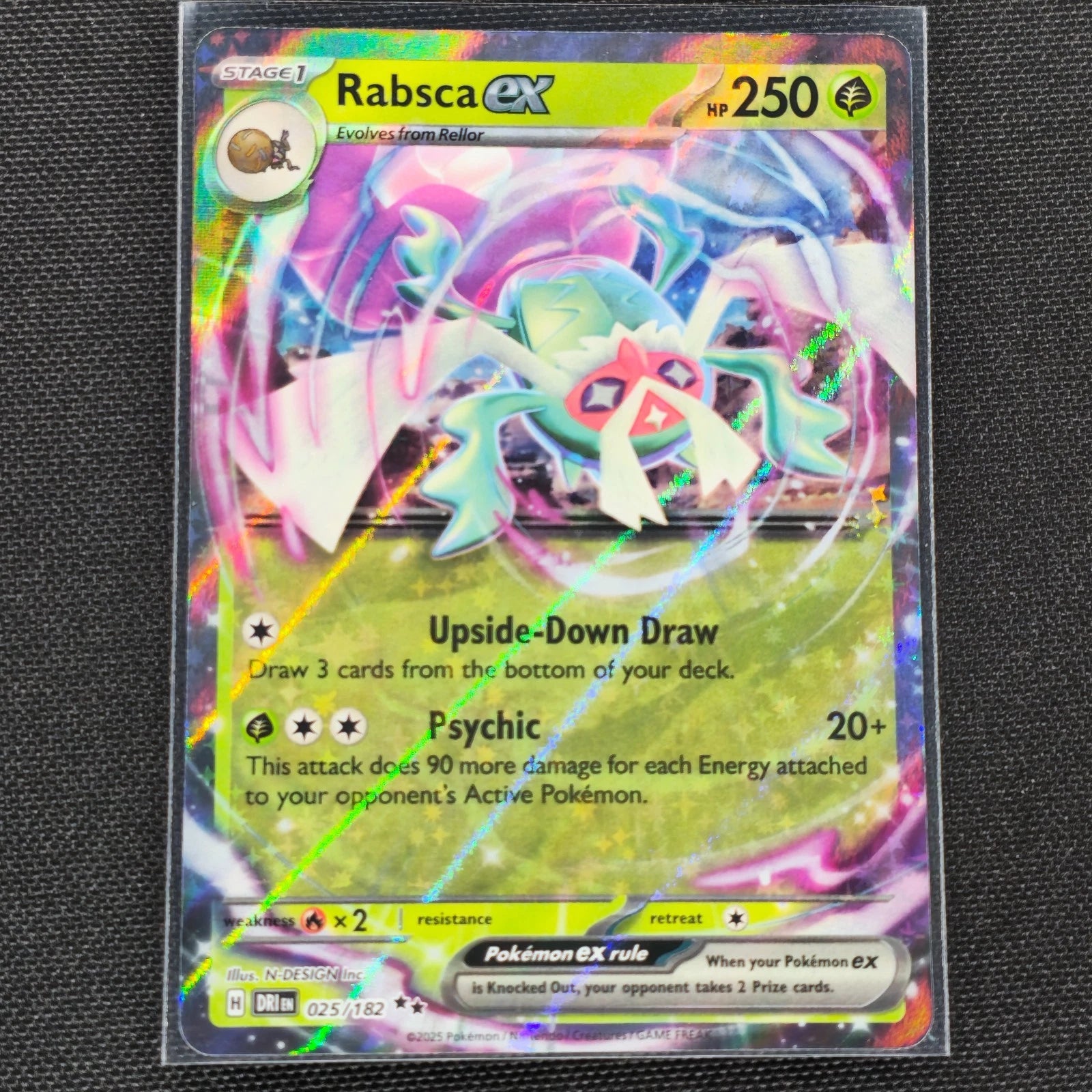 Rabsca ex - 025/182 - Double Rare - Destined Rivals - Pokemon Card - NM/M