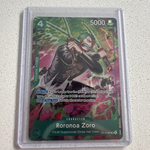 Roronoa Zoro OP13-037 TR Foil - (Treasure Rare) English