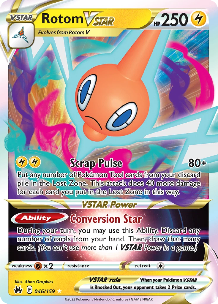 Rotom VSTAR 046/159 - VSTAR Rare - Pokemon Crown Zenith 2023 - NM