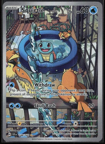 SQUIRTLE 148/142 ILLUSTRATION RARE STELLAR CROWN