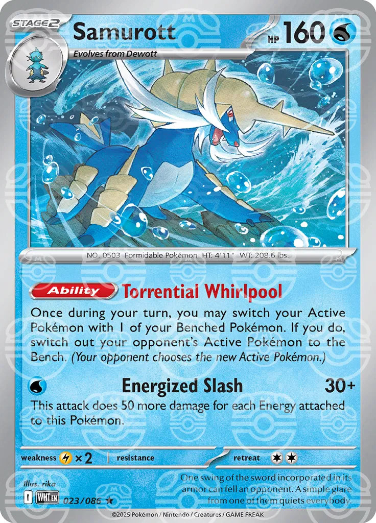Samurott (Master Ball Pattern) White Flare Rare 023/086 POKEMON