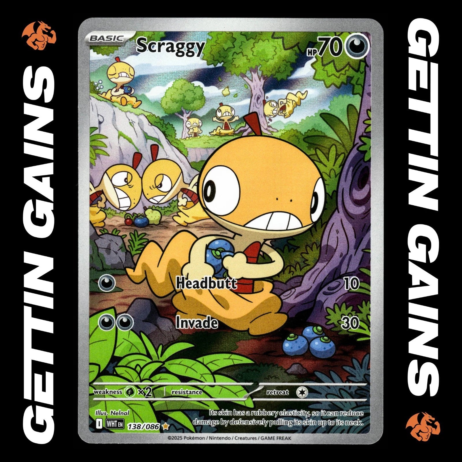Scraggy - 138/086 - Illustration Rare - White Flare
