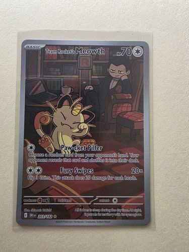 Team Rocket’s Meowth - 203/182 - Destined Rivals - Illustration Rare - Pokemon