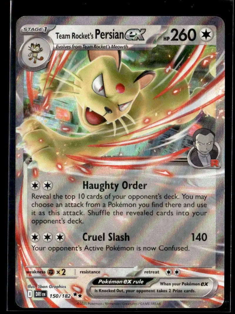 Team Rocket's Persian ex SV10: Destined Rivals 150/182 NM EX