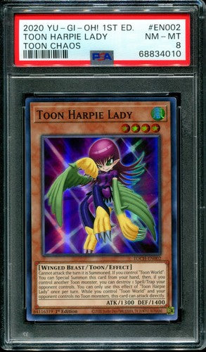 Toon Harpie Lady TOCH-EN002 BGS 8.5 1st Edition Super Rare Toon Chaos Yugioh! 2020