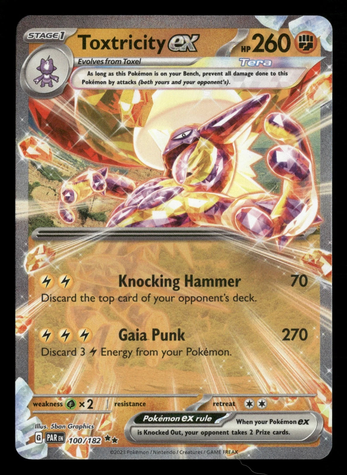 Toxtricity ex - 100/182 - Double Rare - Paradox Rift - Pokemon Card - NM/M