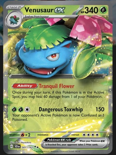Venusaur ex 001/142 Stellar Crown SCR Pokemon Card NM