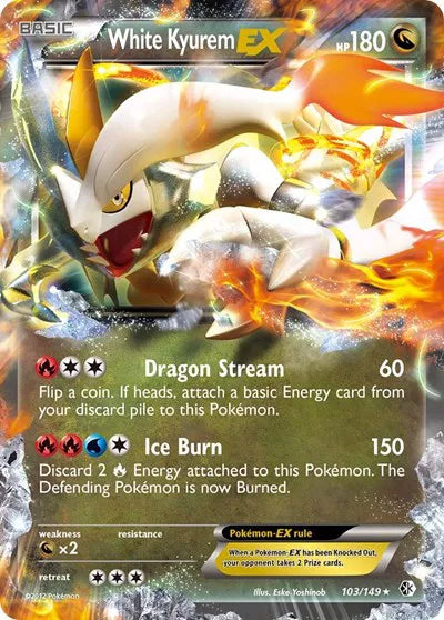 White Kyurem EX Boundaries Crossed Ultra Rare 103 POKEMON