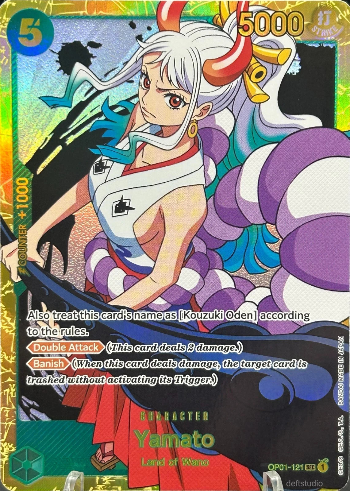 Yamato • OP01-121 SEC Premium Booster Promo Holo Foil One Piece TCG NM